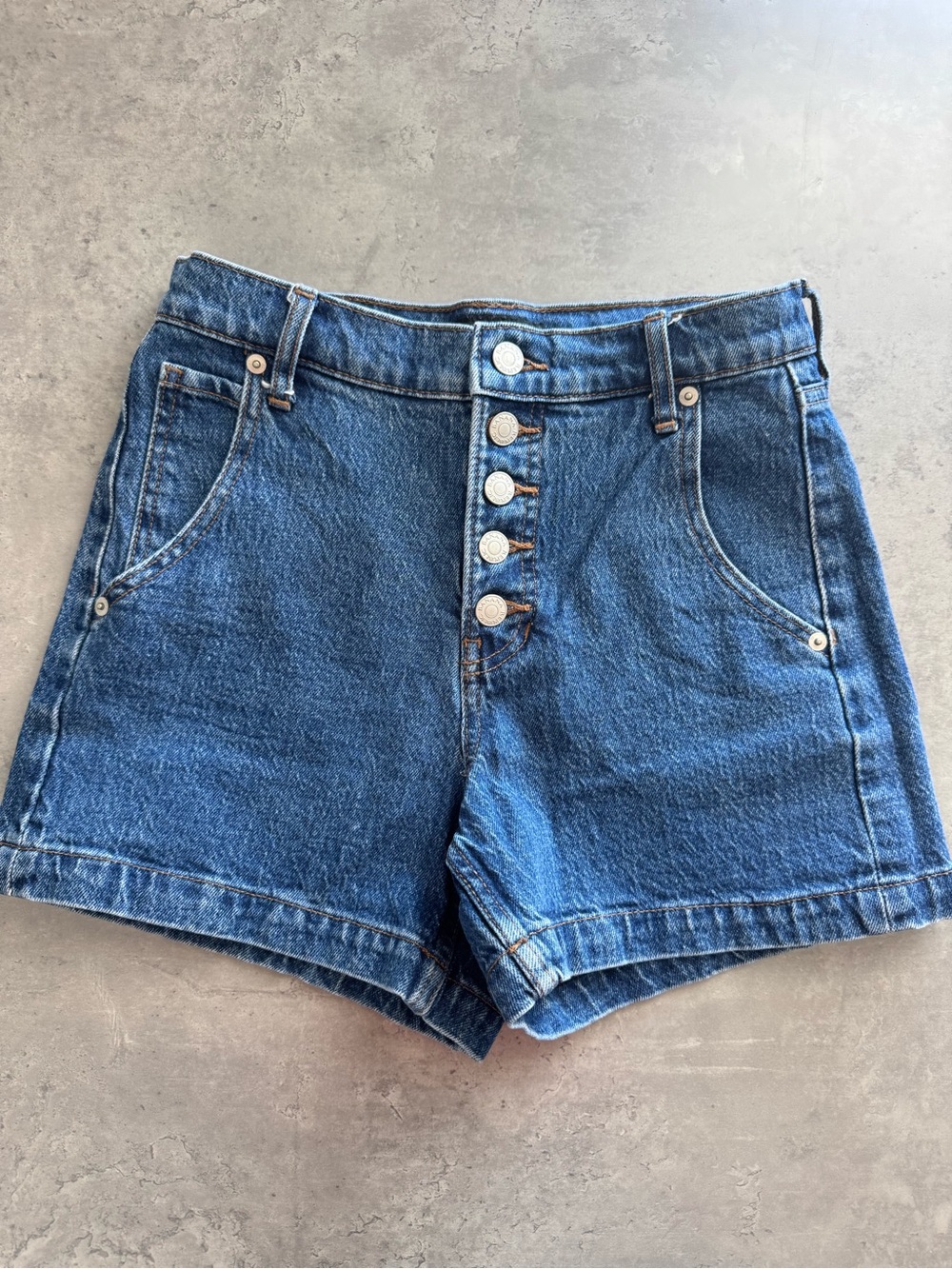 Banana Republic Dark Blue Denim Button-Front Shorts